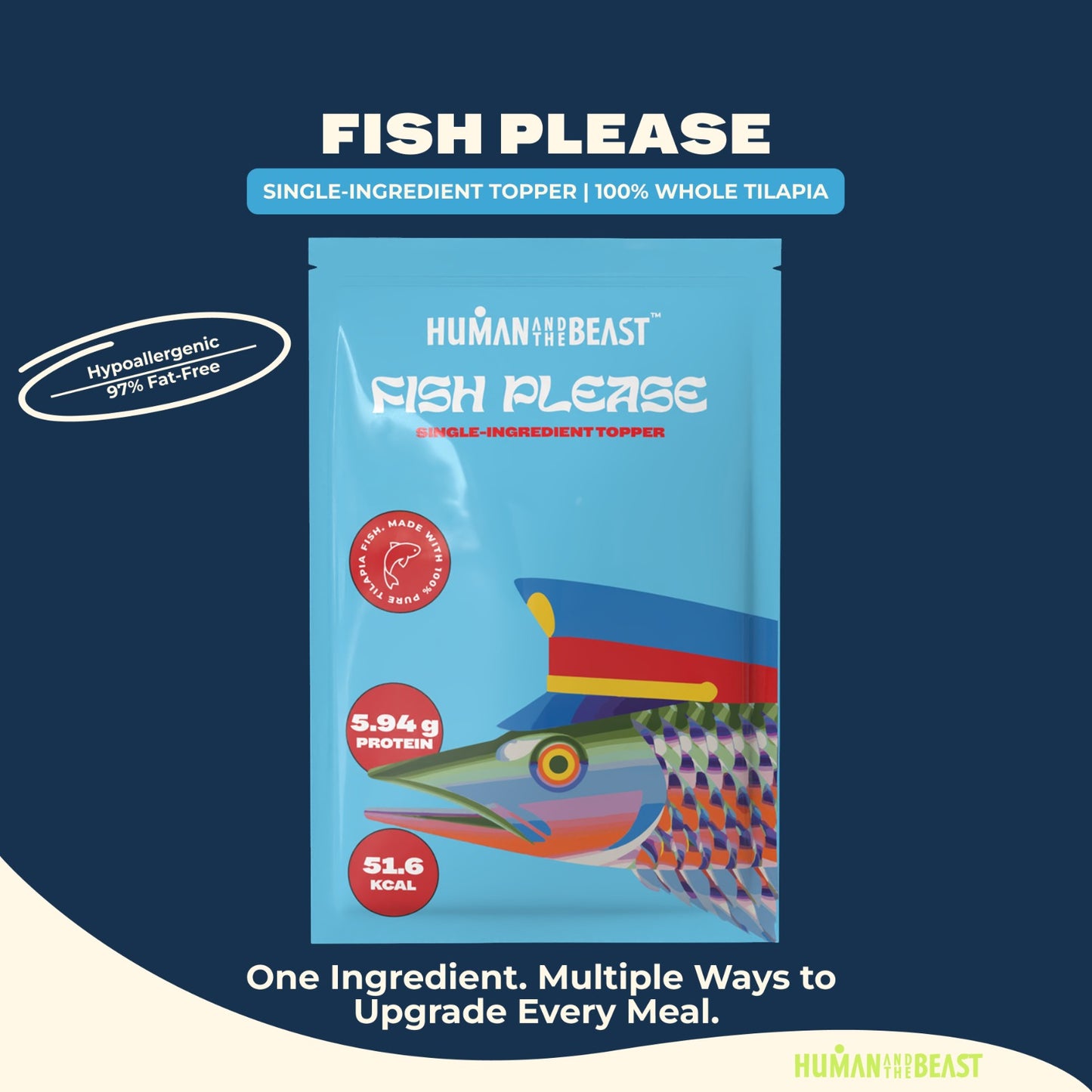 100% EMU-Meat Topper for 100x Healthier Dogs ~ FISH PLEASE