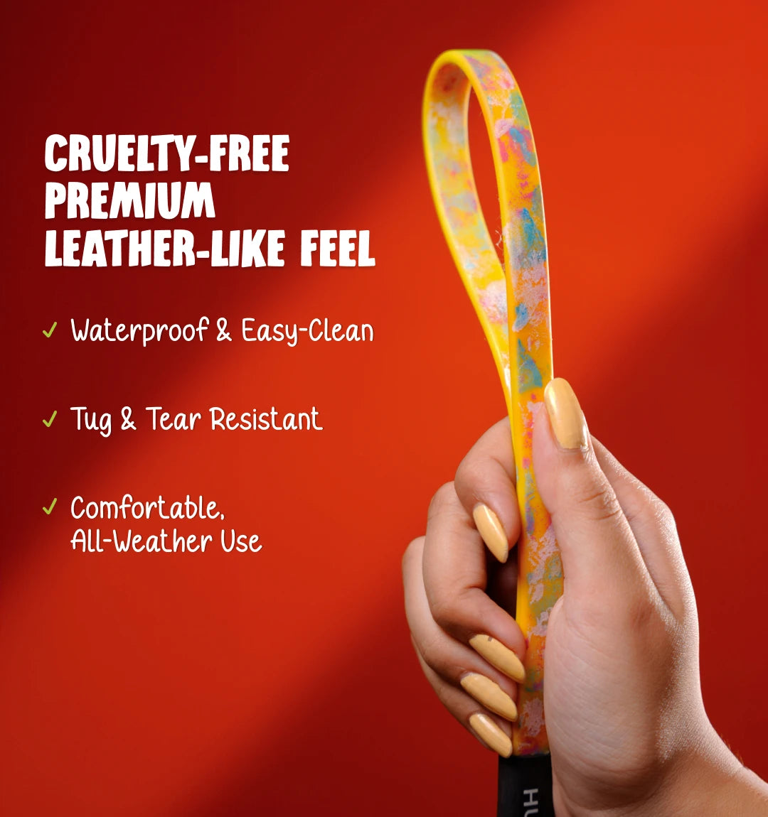 India's First Super Leash Made with Biothane USA Webbing - Safety Yellow